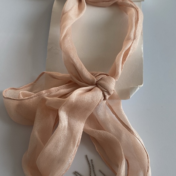 NWT Silk Metal Fringe Scarf - Picture 6 of 11